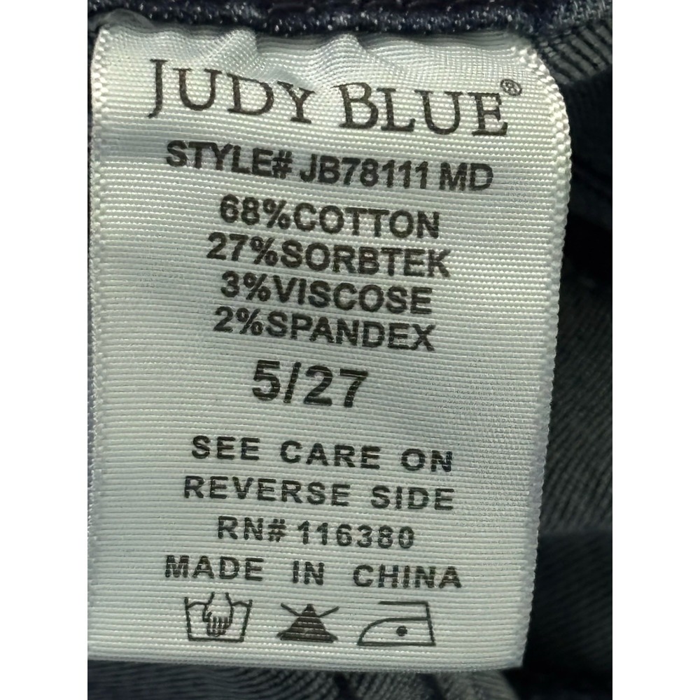 Judy Blue Jeans Pull On Skinny Fit Capri Elastic Waist JB78111 Women's Size 5/27 - Picture 4 of 6